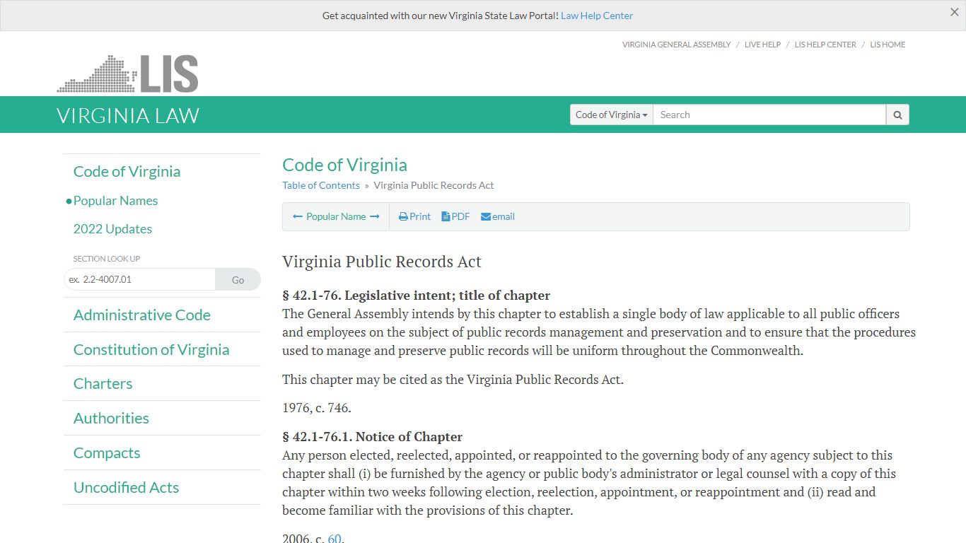 Virginia Public Records Act